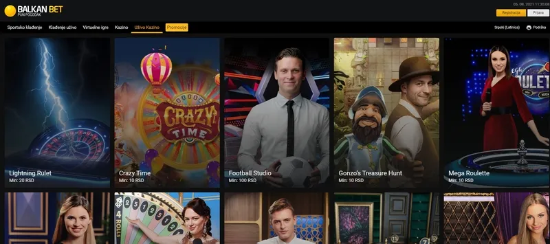 Mogućnost igranja uživo u kazinu Balkan Bet