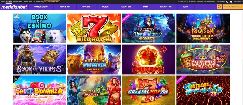 Najbolje igre i slotovi u Meridian Bet kazinu